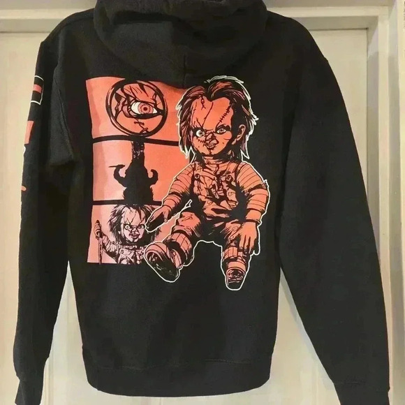 Chucky Childs Play Lets Be Friends Hoodie Sweatshirt Black Size Small Mens - Picture 2 of 10